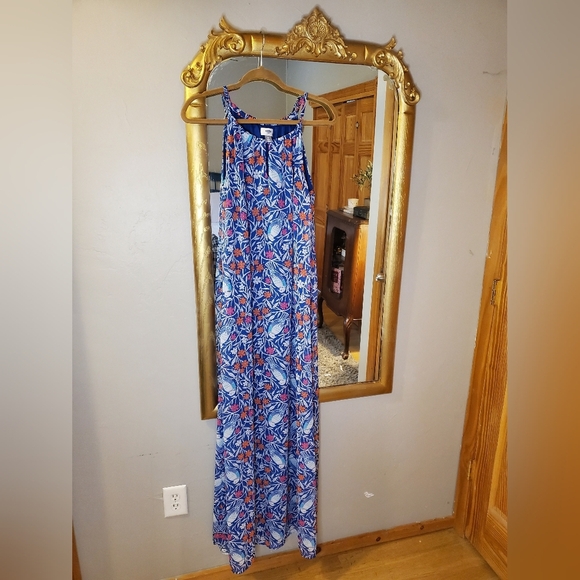 Old Navy Dresses & Skirts - LONG Old Navy Floral Blue Maxi Dress